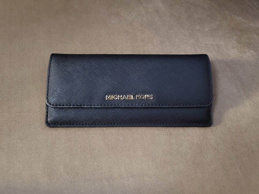 Michael Kors Black Leather Slim Bi-Fold Wallet